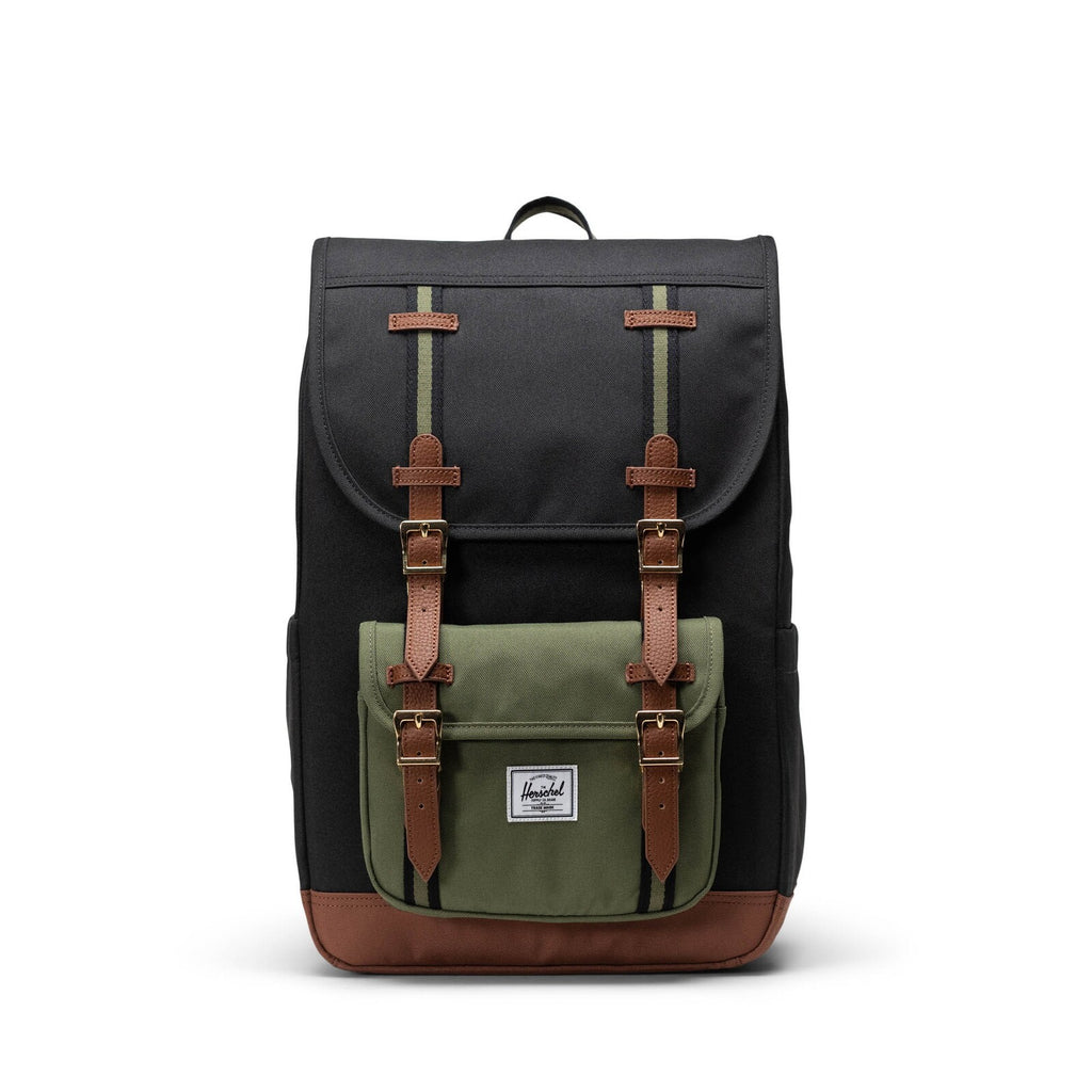 Mochila Herschel Little America Mid Volume Black Four leaf clover