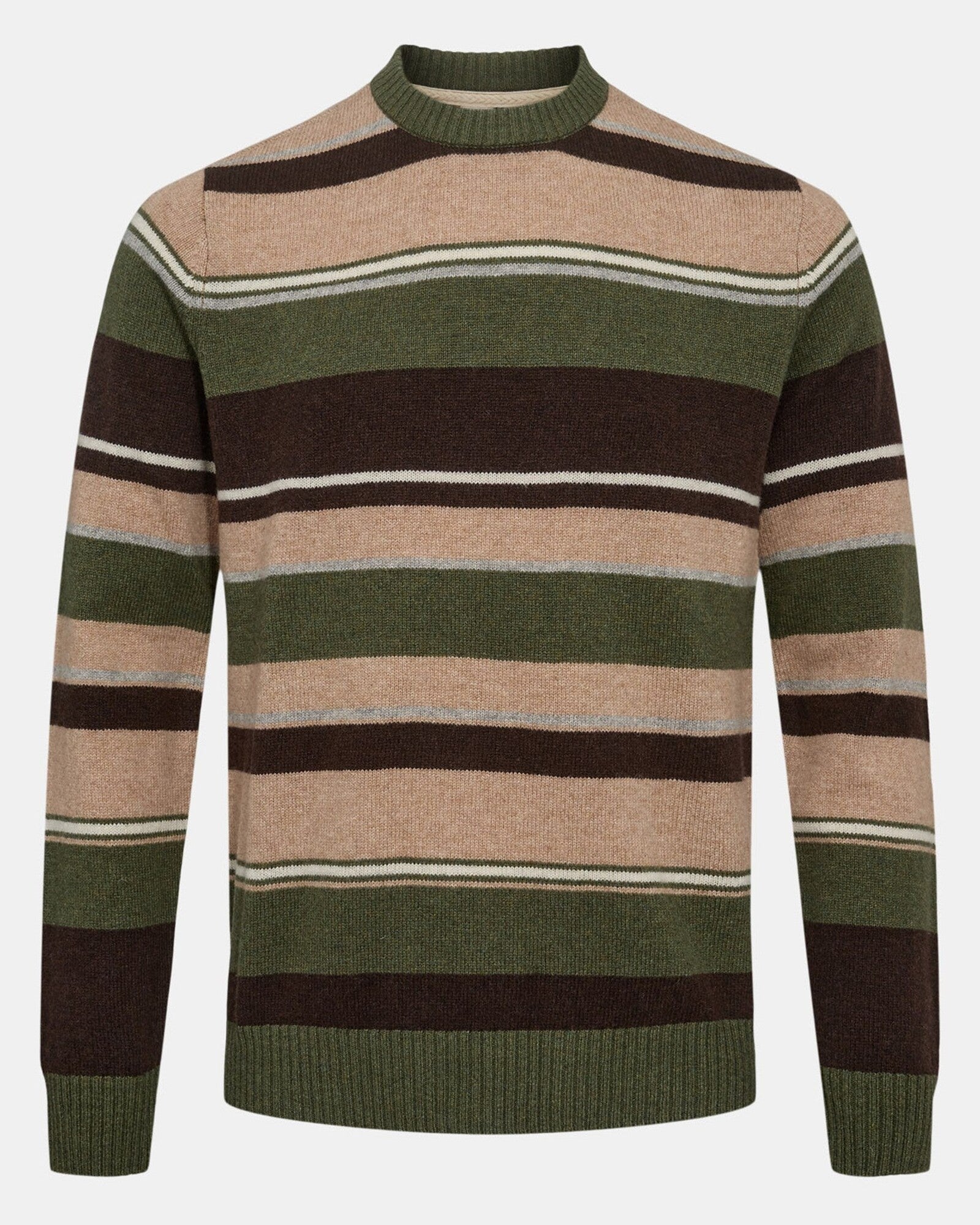 Jersey Anerkjendt Aksune Jac Stripe Lambswool Knit Forest Night