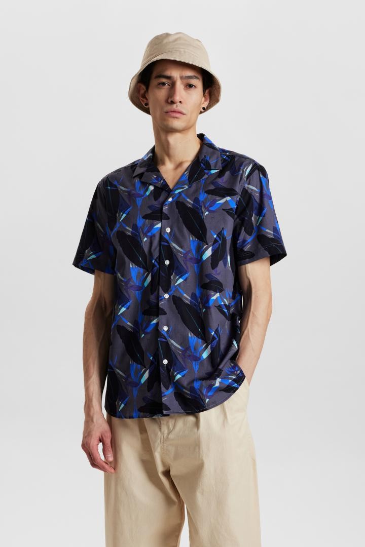 Camisa Anerkjendt Akleo Poplin AOP Bonnie Blue