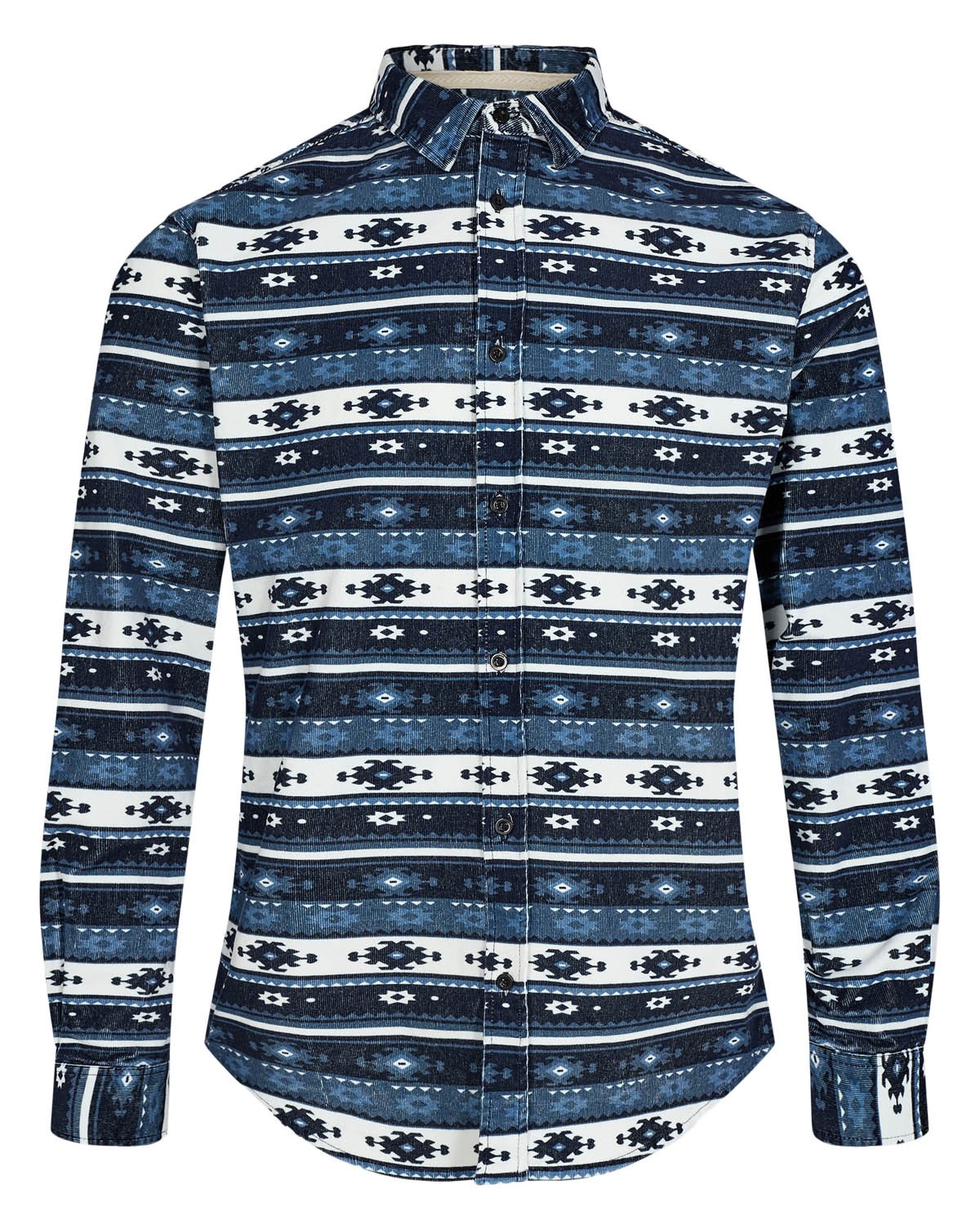 Camisa Anerkjendt Aklouis Corduroy AOP Dark Navy