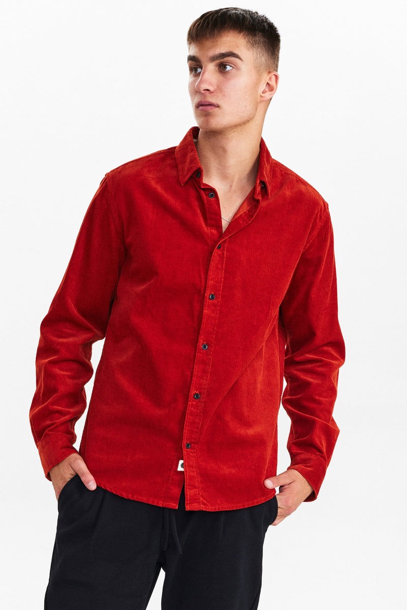 Camisa Anerkjendt Akleif Corduroy Cinnamon Stick