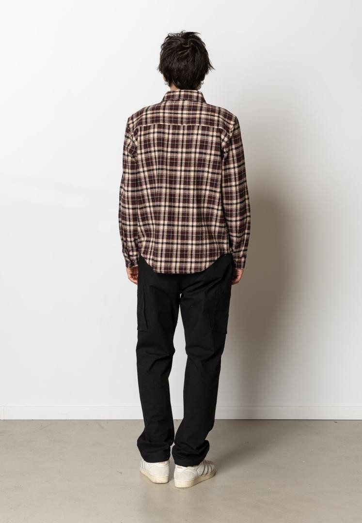 Camisa Fat Moose Adrian Cotton Check Dark Plum/Ecru