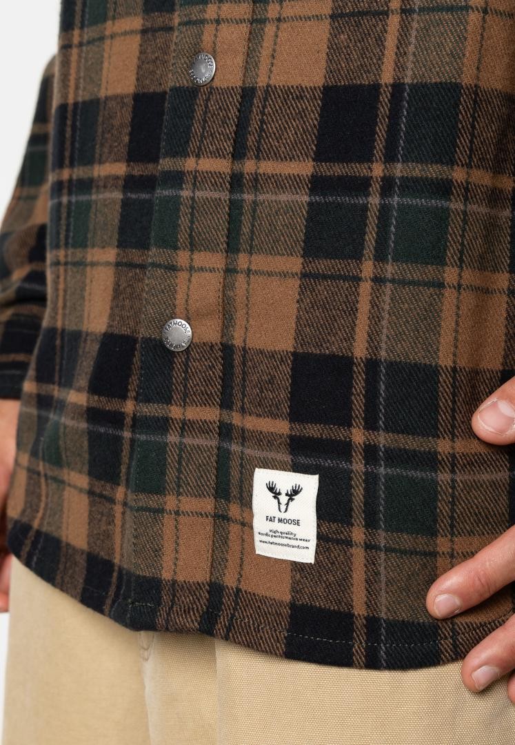 Camisa Fat Moose Adrian Cotton Check Deep Green/Dark Khaki