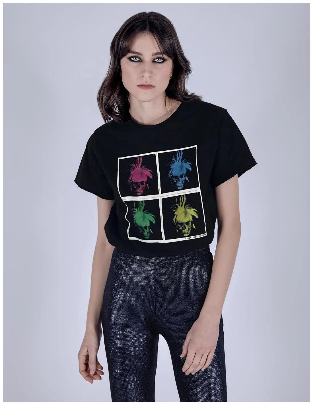 Camiseta Le Crane Warhol Skull Negra Unisex