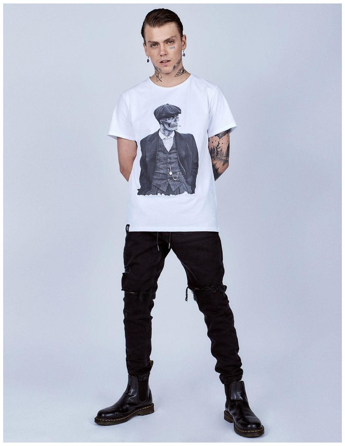 Camiseta Le Crane Peaky Skull Blanco
