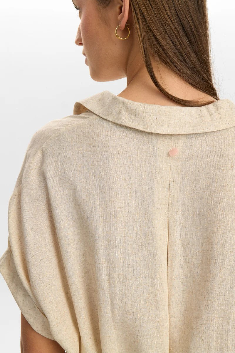 Vestido Nümph Nutusa Dress Sesame Melange