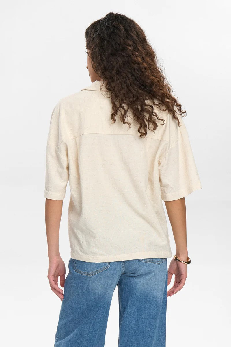 Blusa Nümph Nutusa Blouse Sesame Melange