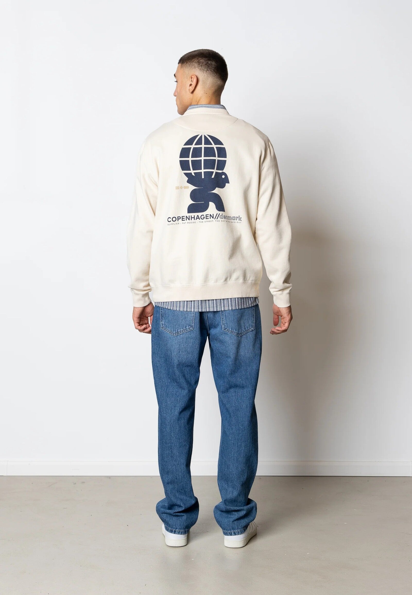 Sudadera Fat Moose Jaxon crew Ecru