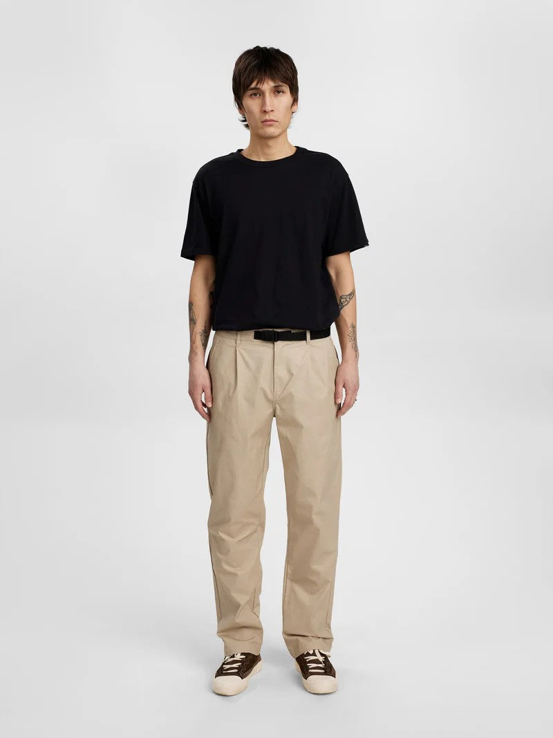 Pantalones Anerkjendt Akjan Belt Pants Feather Gray