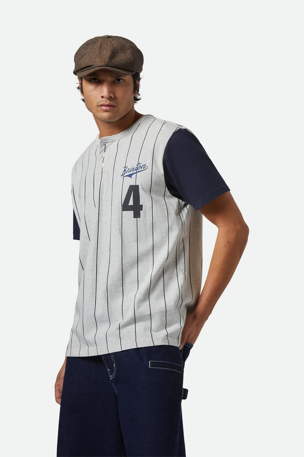 Camiseta Brixton The League Baseball Heather Grey Ash