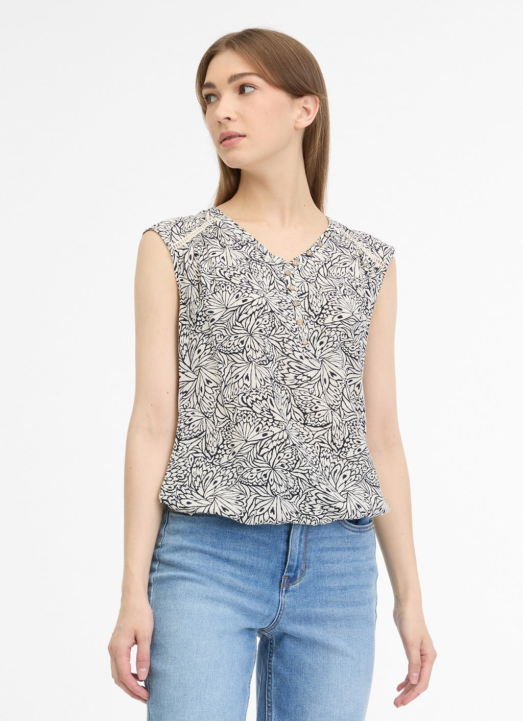 Blusa Ragwear Saltty Print Ecru