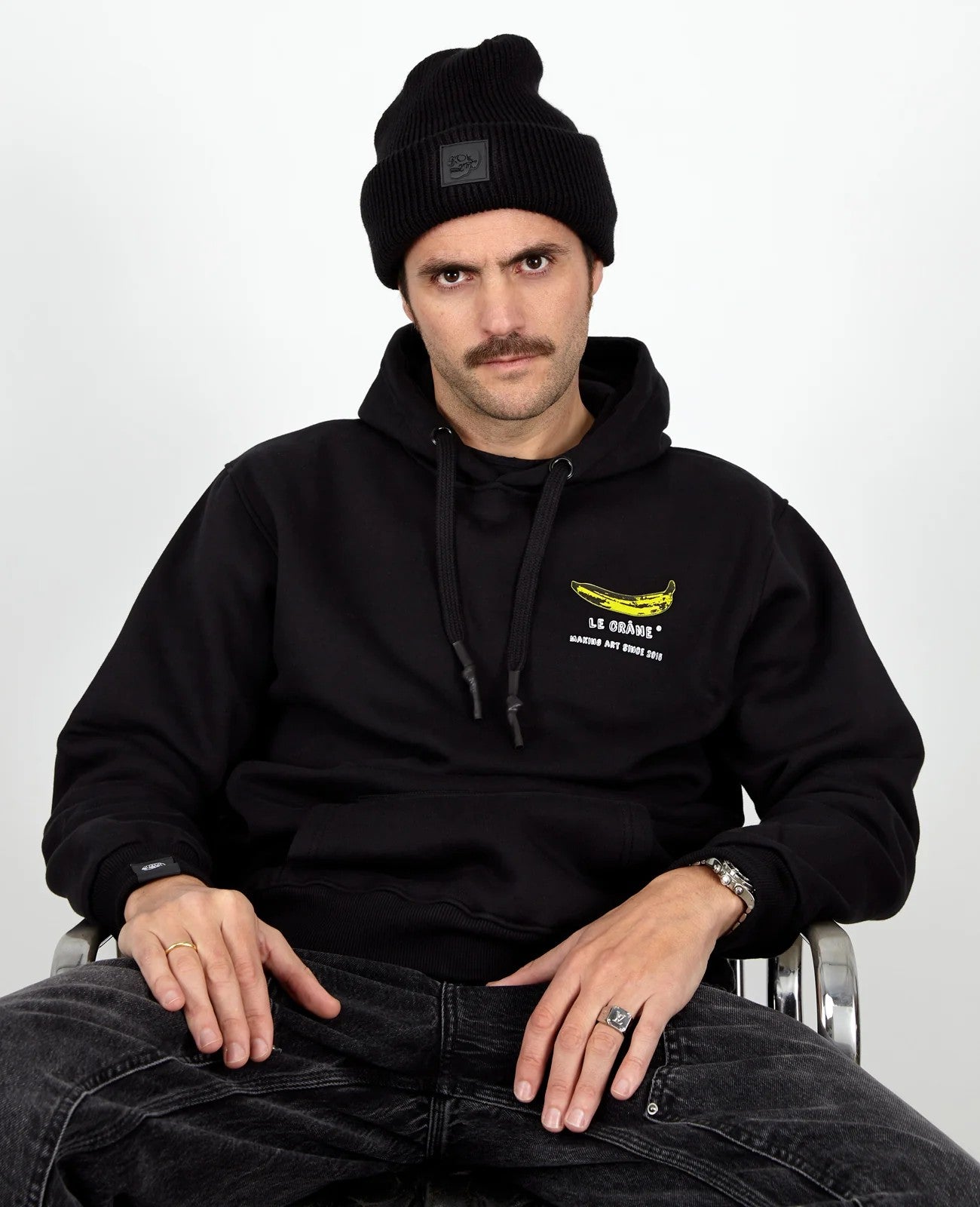 Gorro Le Crane Knit Logo cuffed Beanie Black