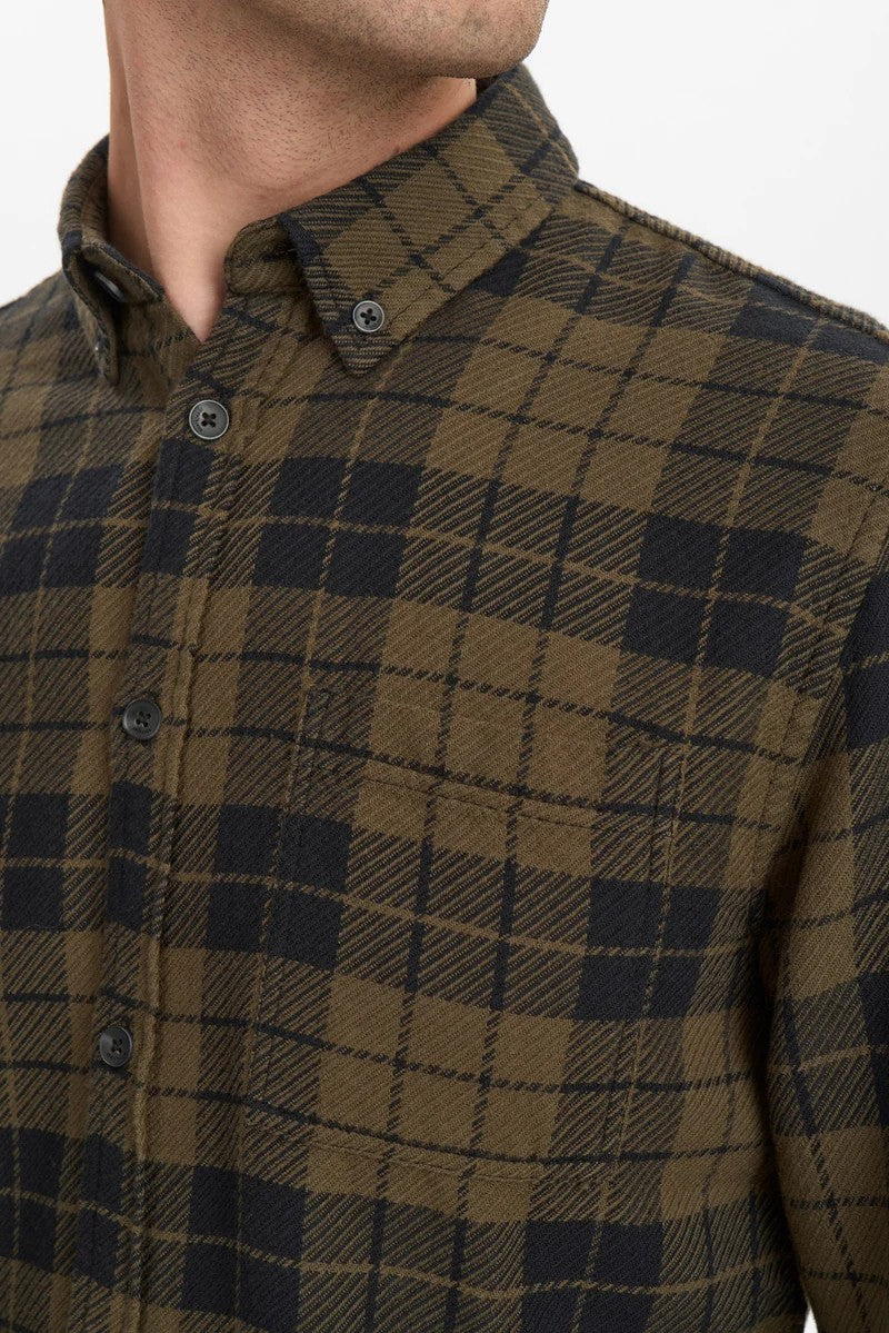 Camisa Anerkjendt Akleif Twill check Shirt Forest Night
