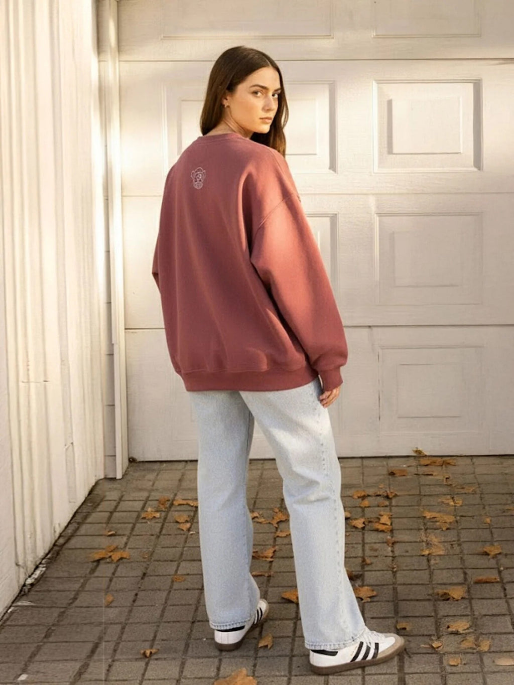 Sudadera Loco Monky Bendita Locura Oversize Vino