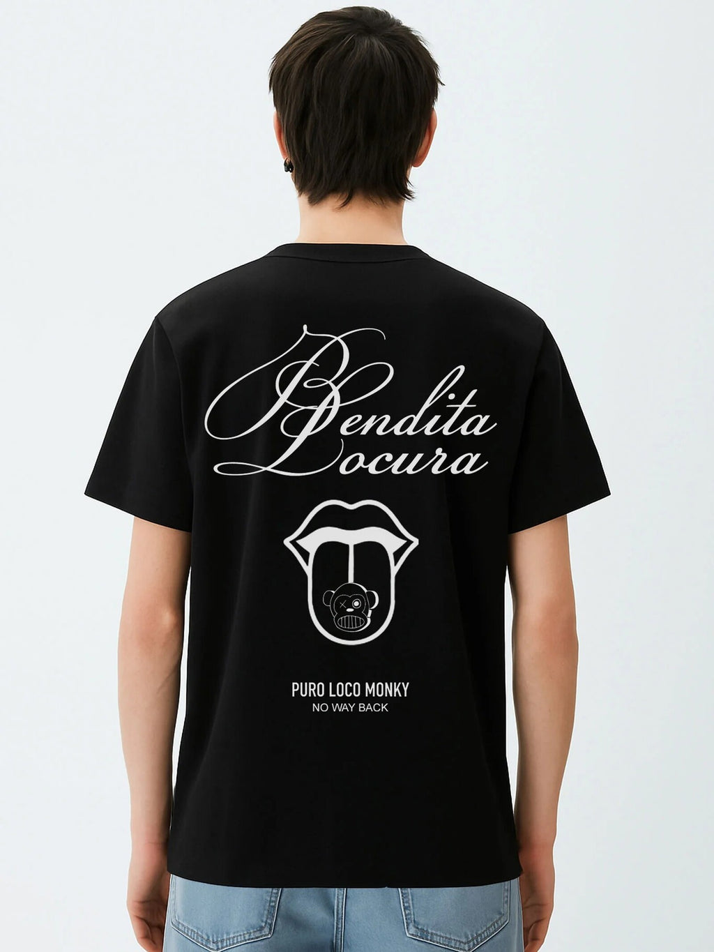 Camiseta Loco Monky Bendita Locura III Negro