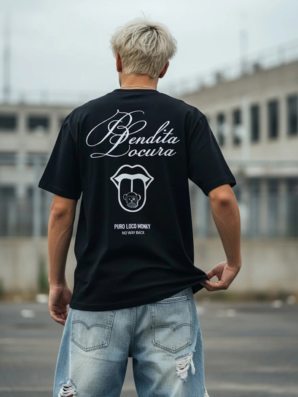 Camiseta Loco Monky Bendita Locura III Negro