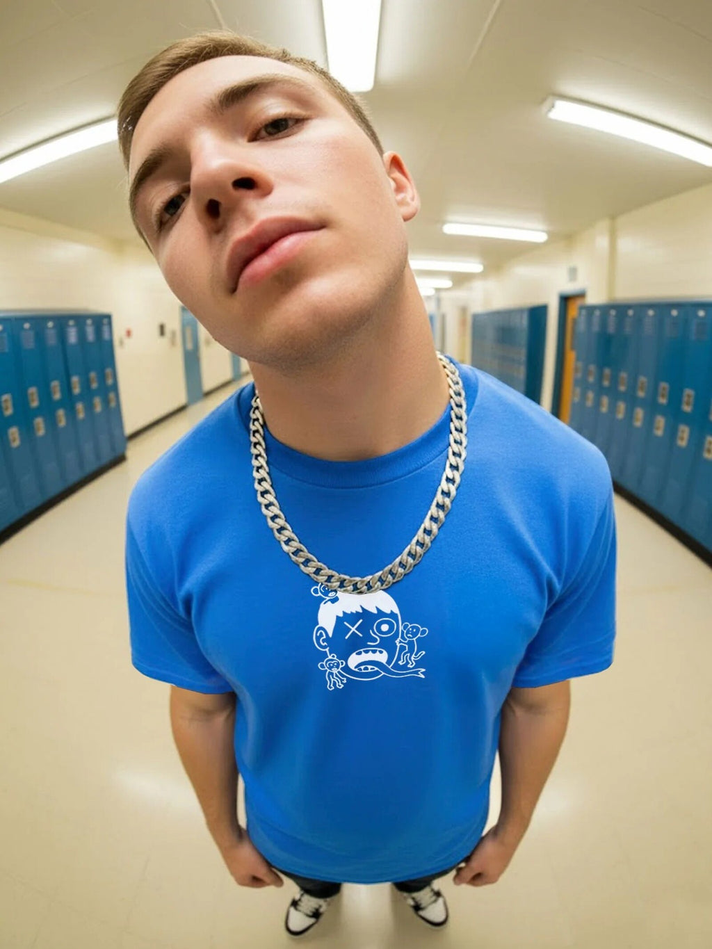 Camiseta Loco Monky Monos in my face Azul